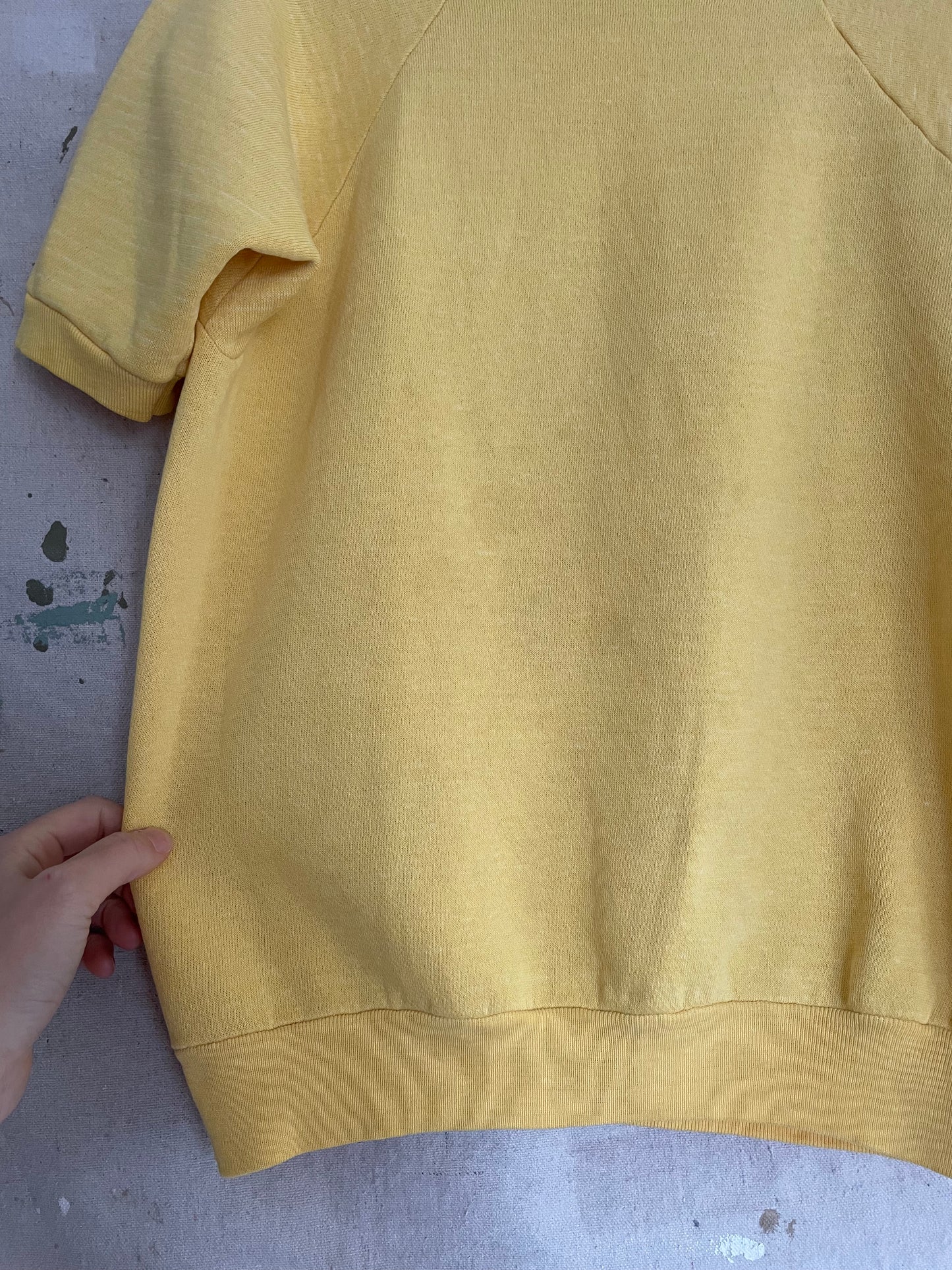 70s Blank Yellow Short Sleeve Sweatshirt