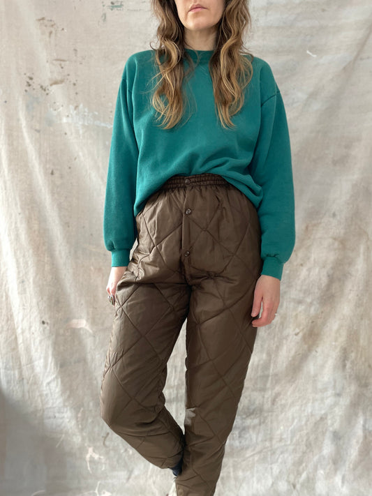 Brown Quilted Pants