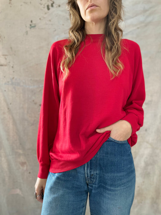 80s Ultra Fleece Blank Red Sweatshirt