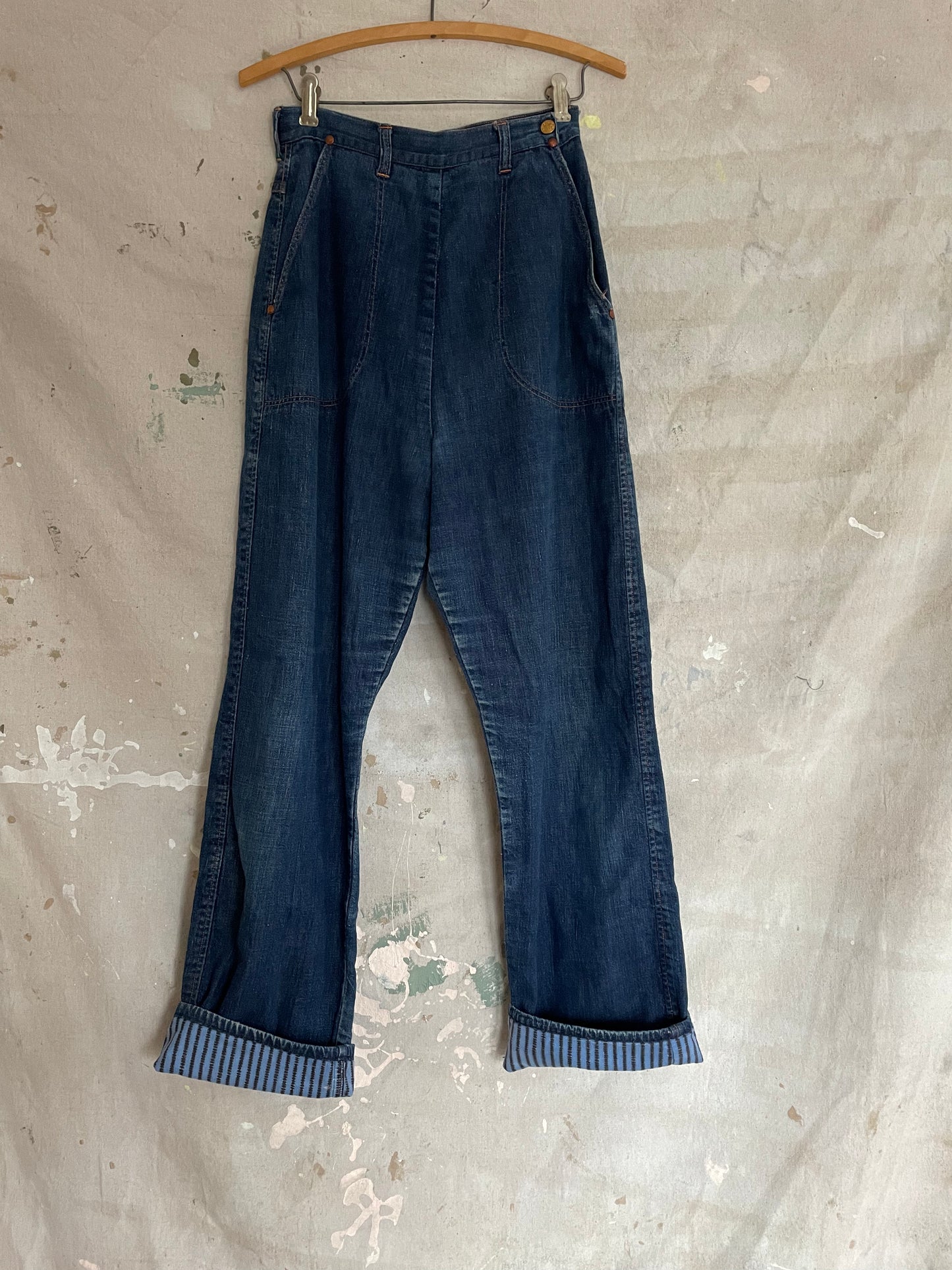 50s Blue Bell Flannel Lined Side Zip Jeans