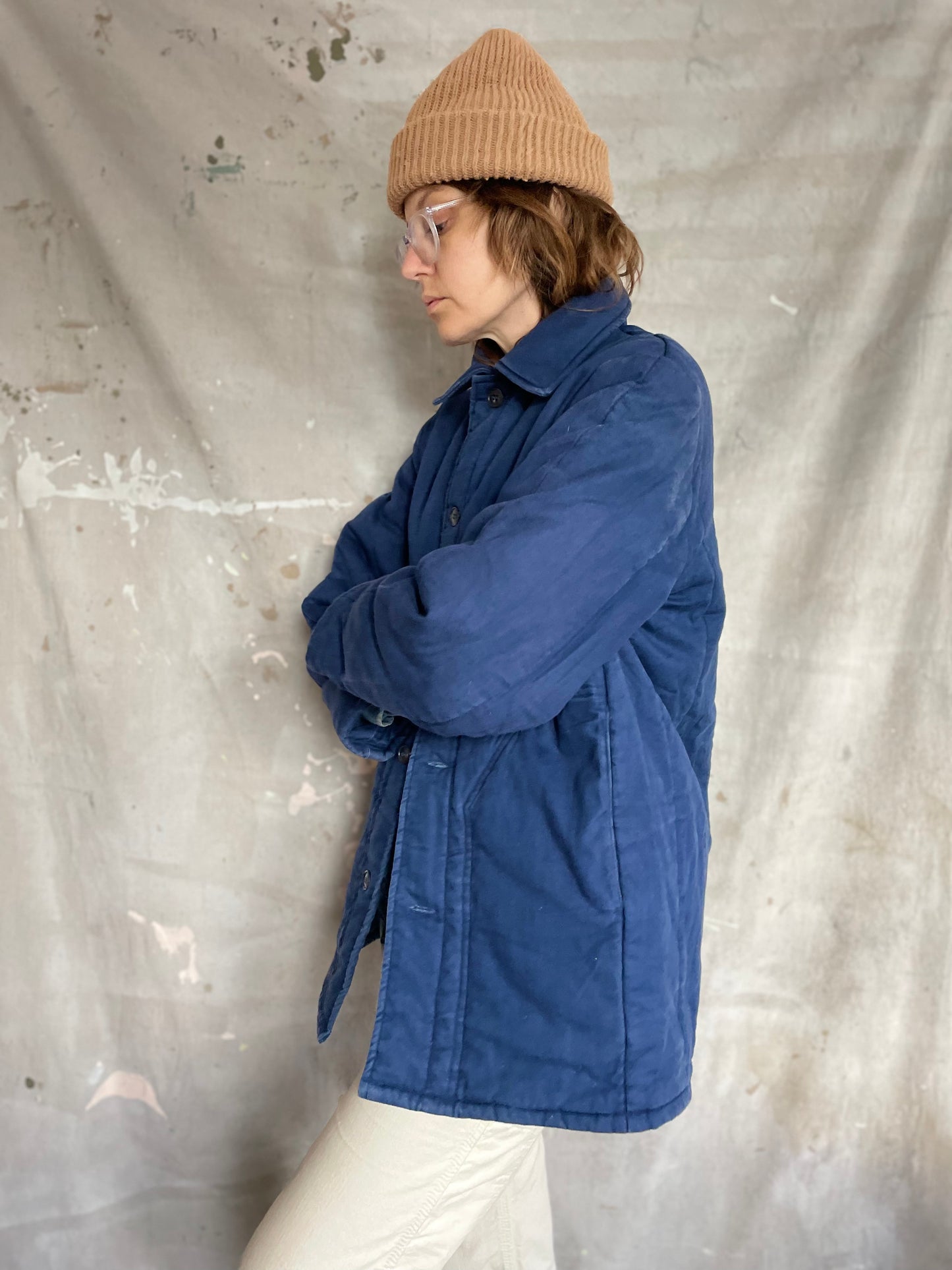 70s Quilted French Workwear Coat