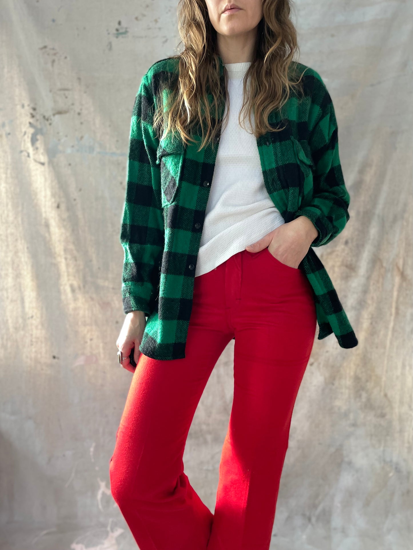 70s Deadstock Red Bell Bottoms