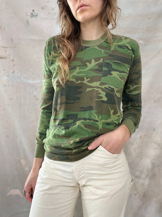 80s Camo Long Sleeve Pocket Shirt