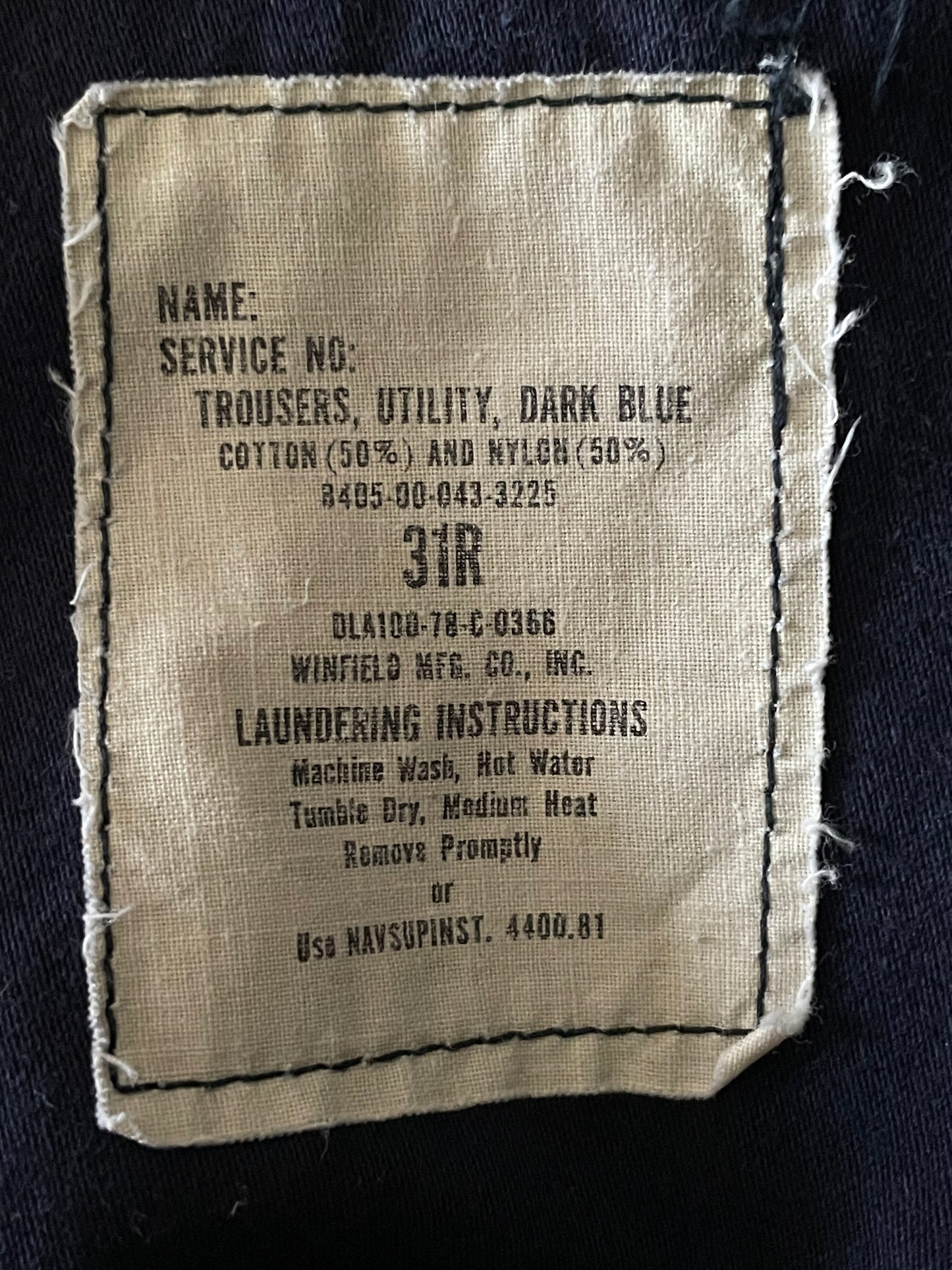 70s USN Utility Trousers