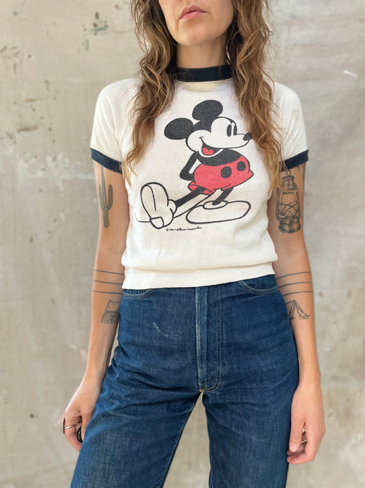 70s Mickey Mouse Short Sleeve Sweatshirt