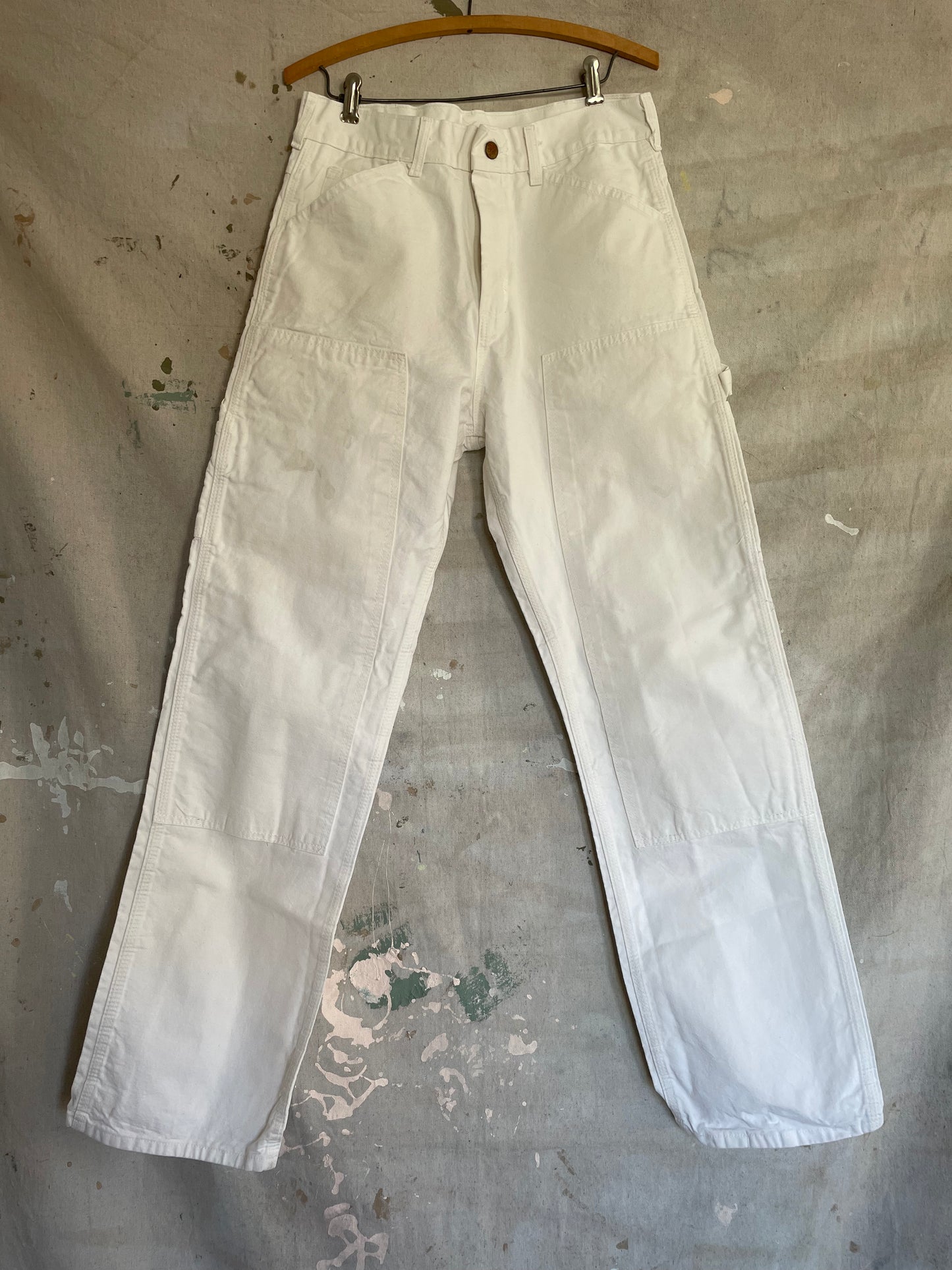 80s White Double Knee Carpenter Pants