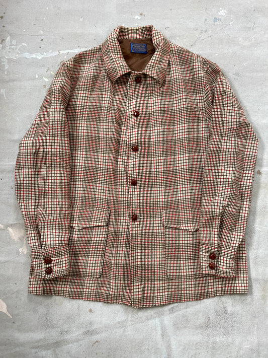 60s/70s Houndstooth Pendleton Shirt Coat