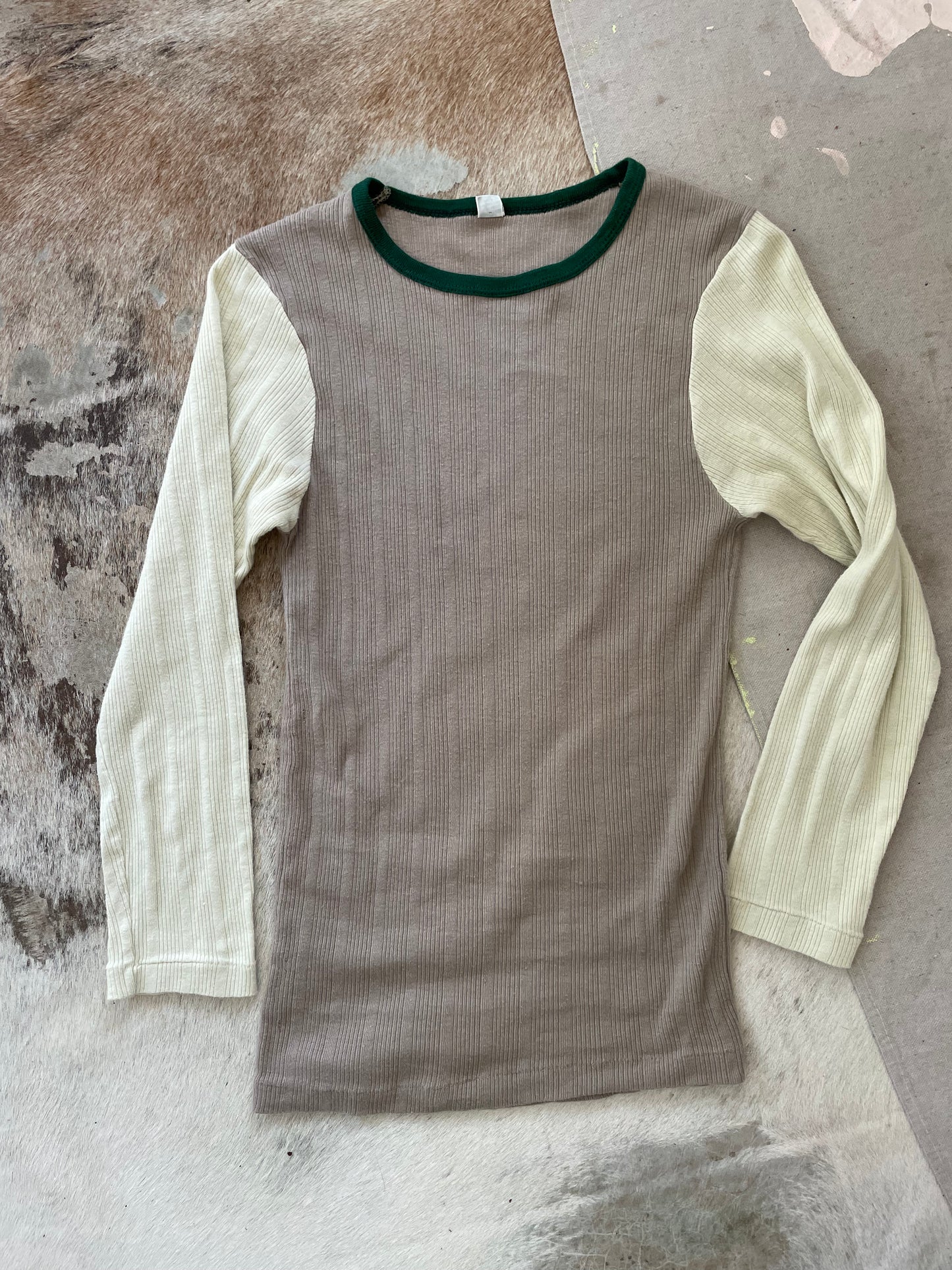 60s Color Block Long Sleeve Shirt