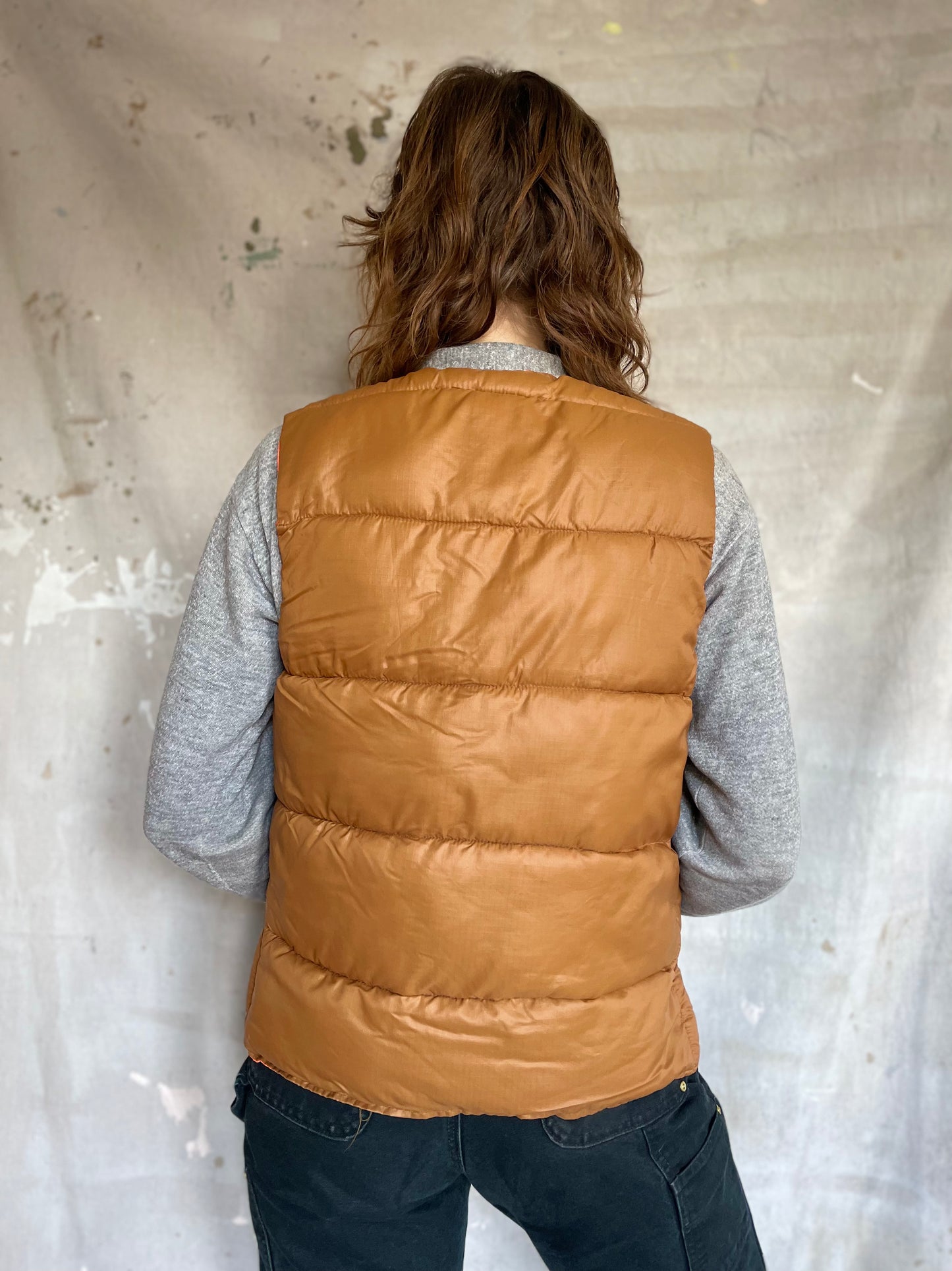 80s Reversible Light Brown/Safety Orange Vest