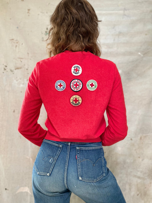 70s Terry Cloth Lifeguard Swimmer Jacket