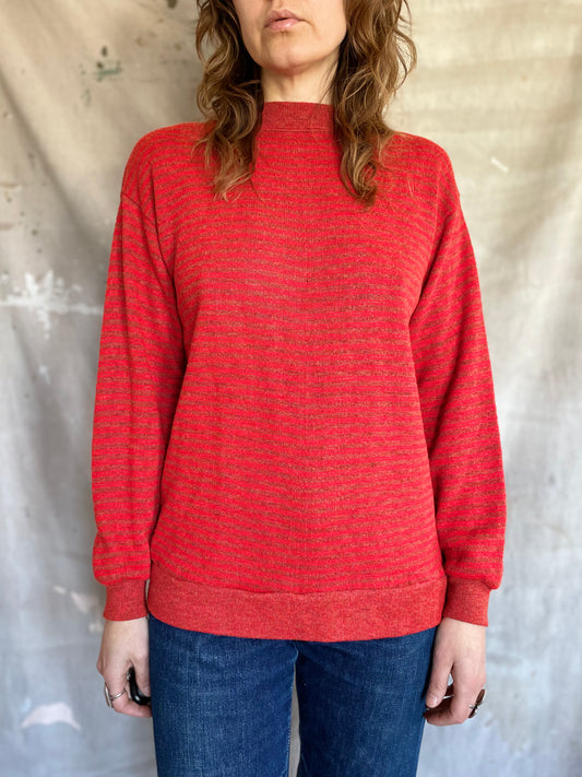 60s/70s Striped Red Sweatshirt