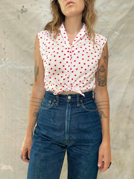 70s Polka Dot Crop Tank