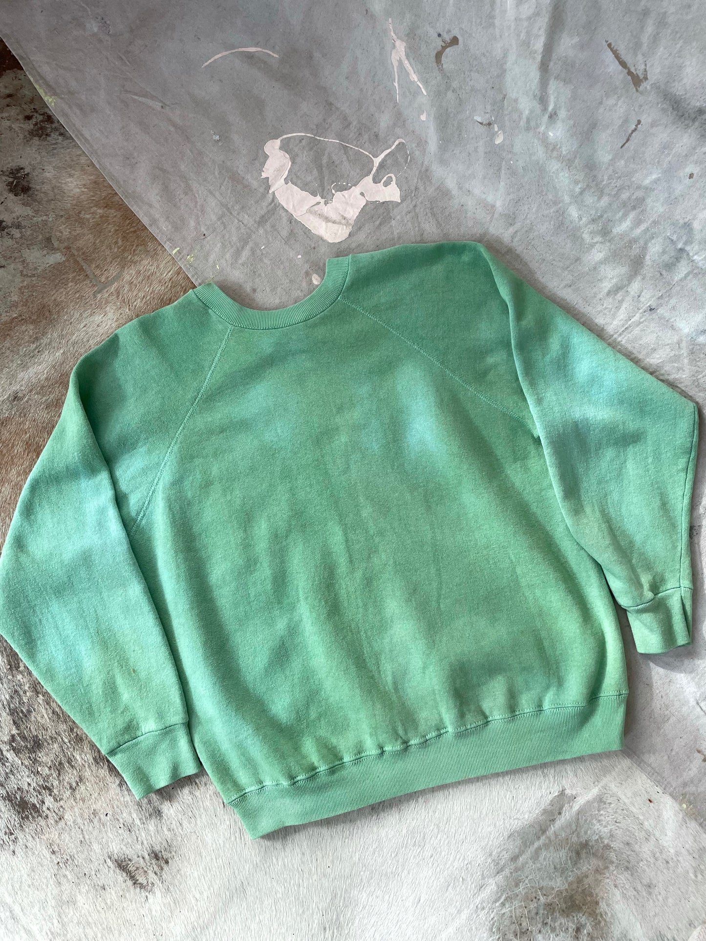 80s/90s Overdyed Blank Green Sweatshirt