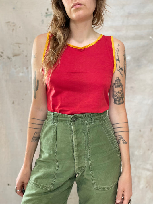 80s Red & Mustard Tank Top