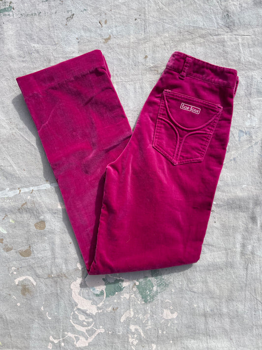 80s Fuchsia Bon Jour Faux Velvet Pants