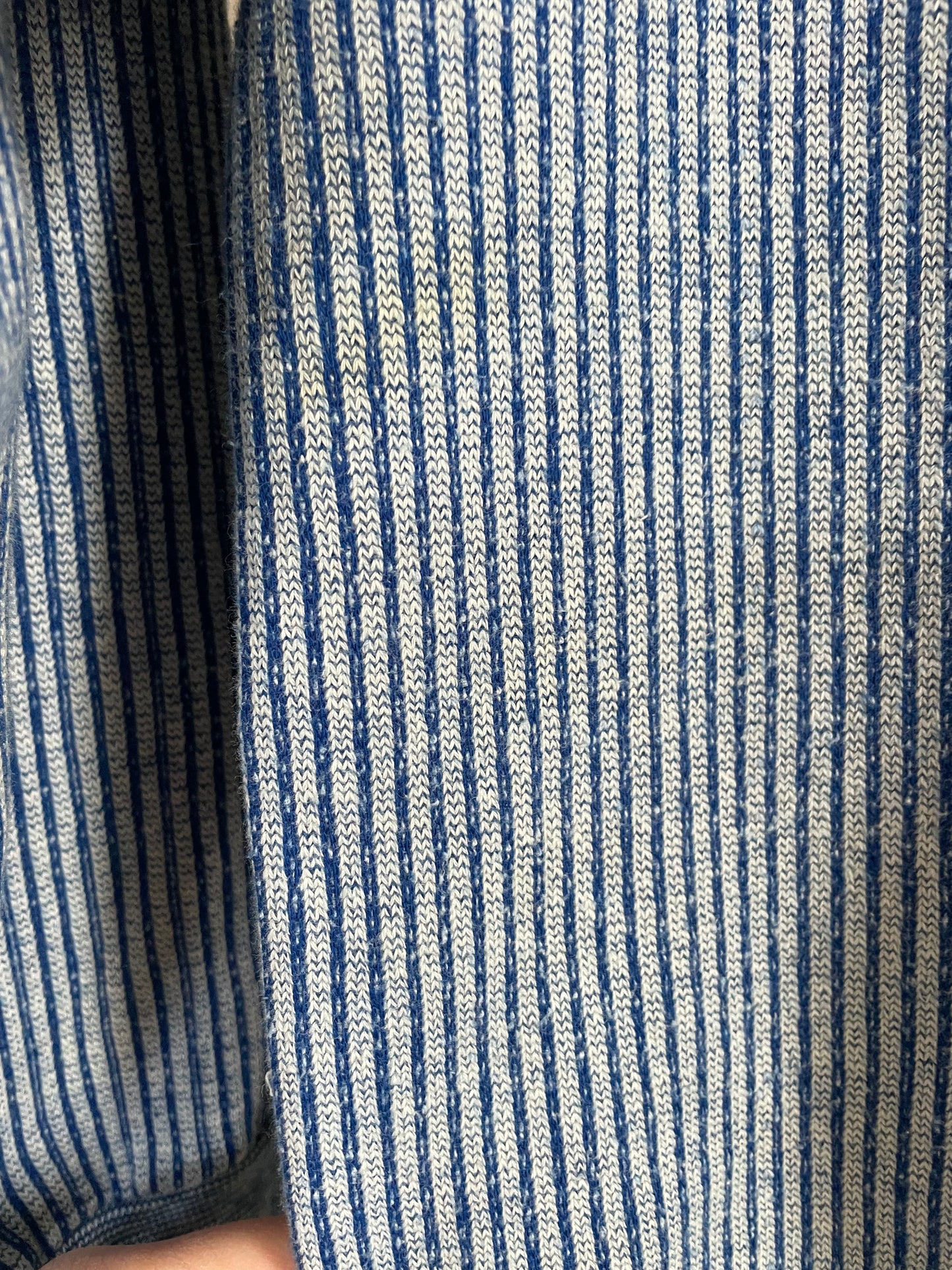 60s Blue And White Striped Sweatshirt