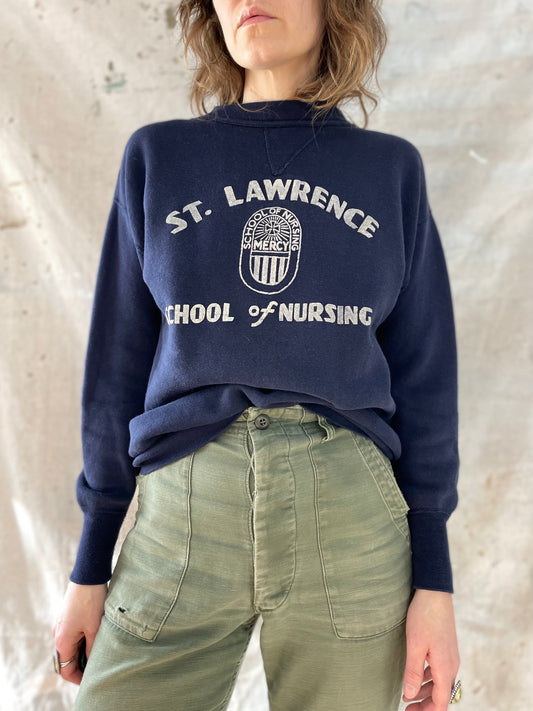 50s/60s St Lawrence School Of Nursing Single V Stitch Sweatshirt