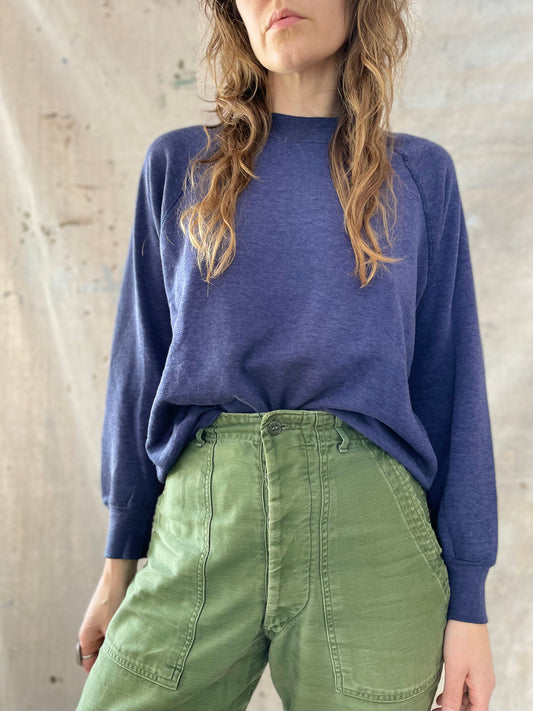 80s/90s Distressed Midnight Blue Sweatshirt