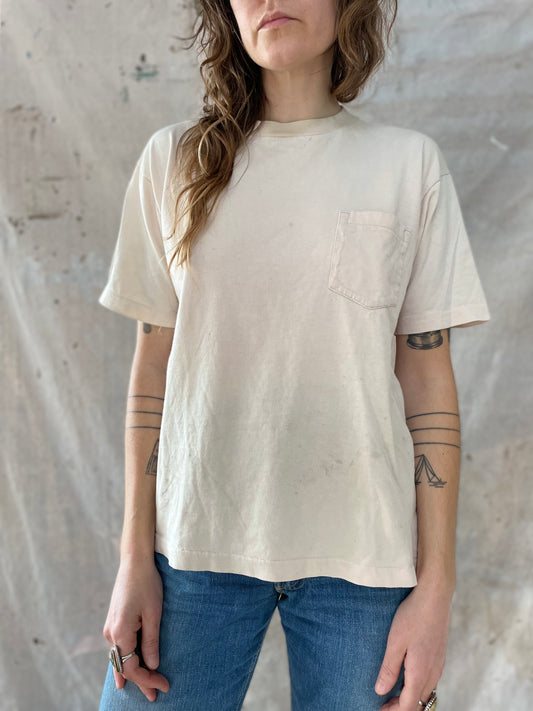 70s/80s JCPenney Cream Pocket Tee