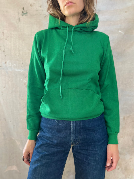 80s Deadstock Kelly Green Hoodie Sweatshirt