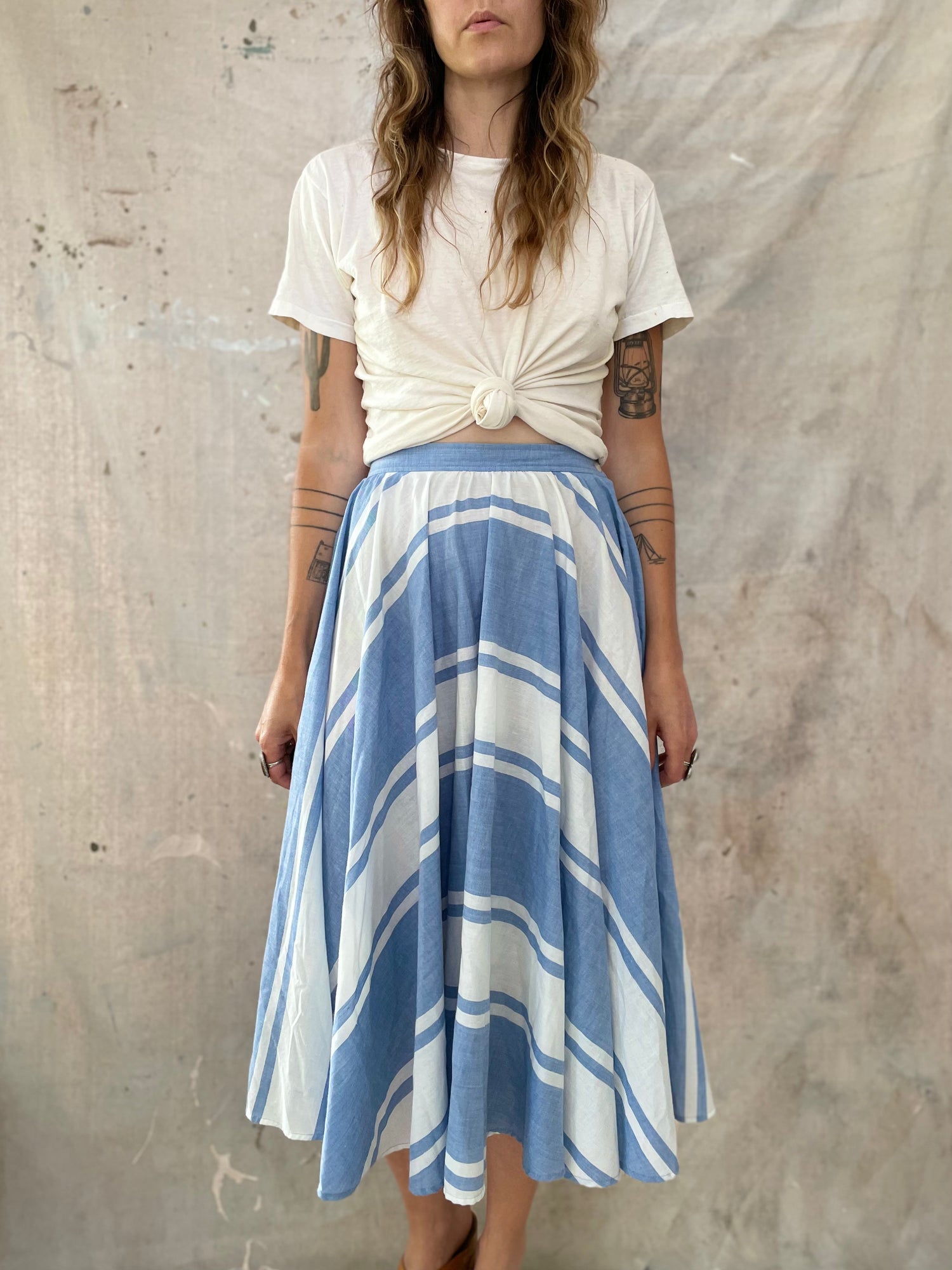 80s Chambray Circle Skirt