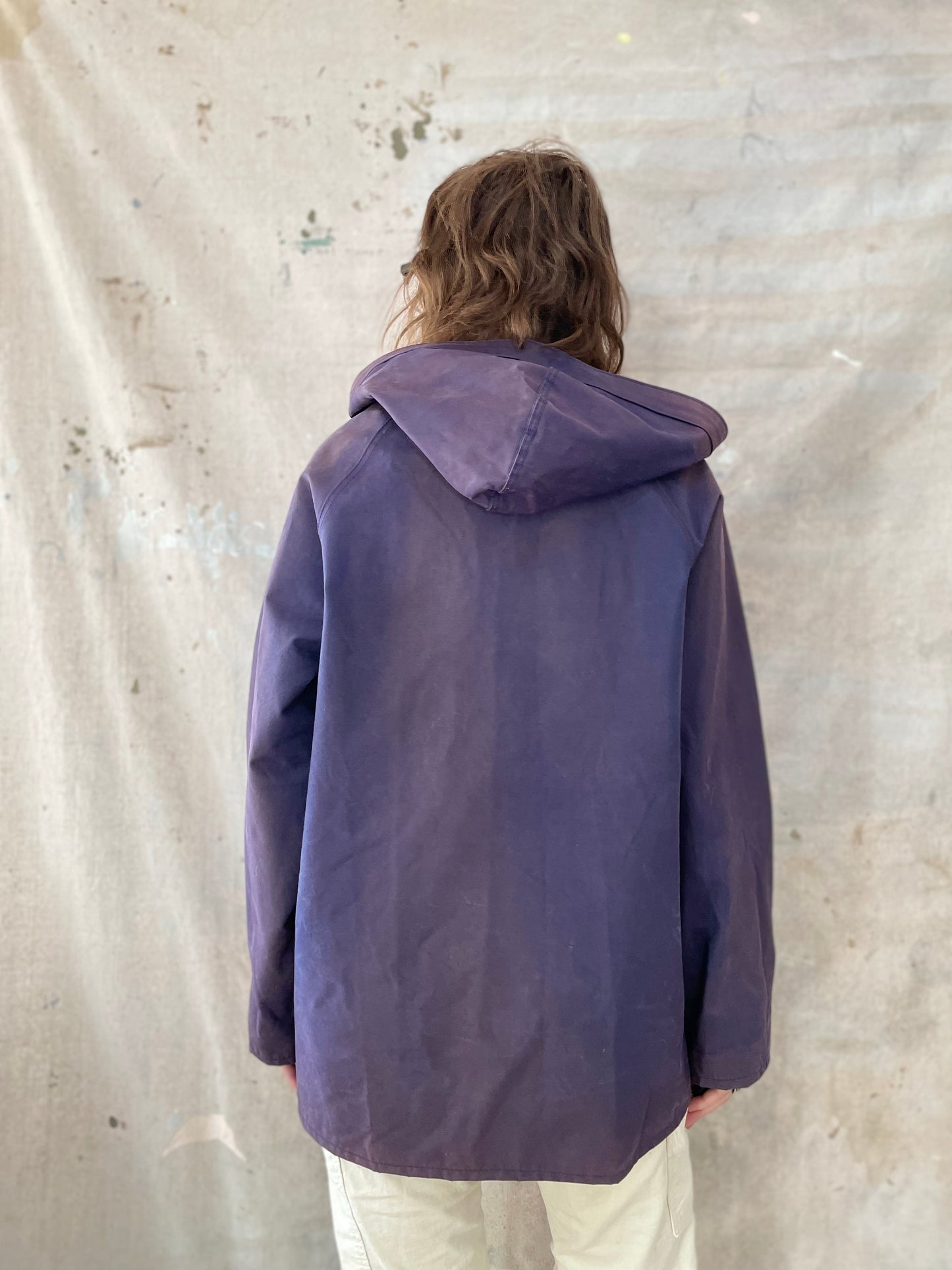 80s Reversible Faded Blue/Tannish Gray Raincoat