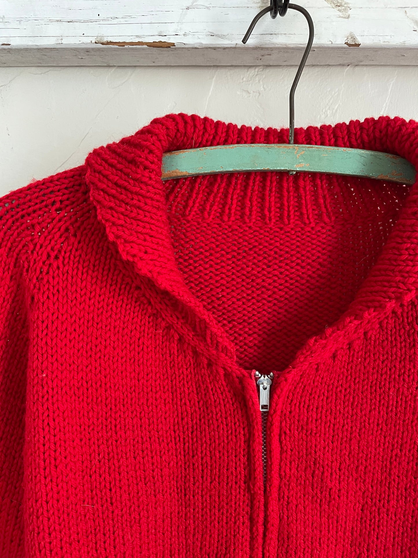 70s Handknit Red Sweater