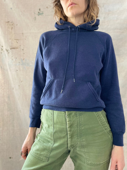 80s Navy Blue Hoodie