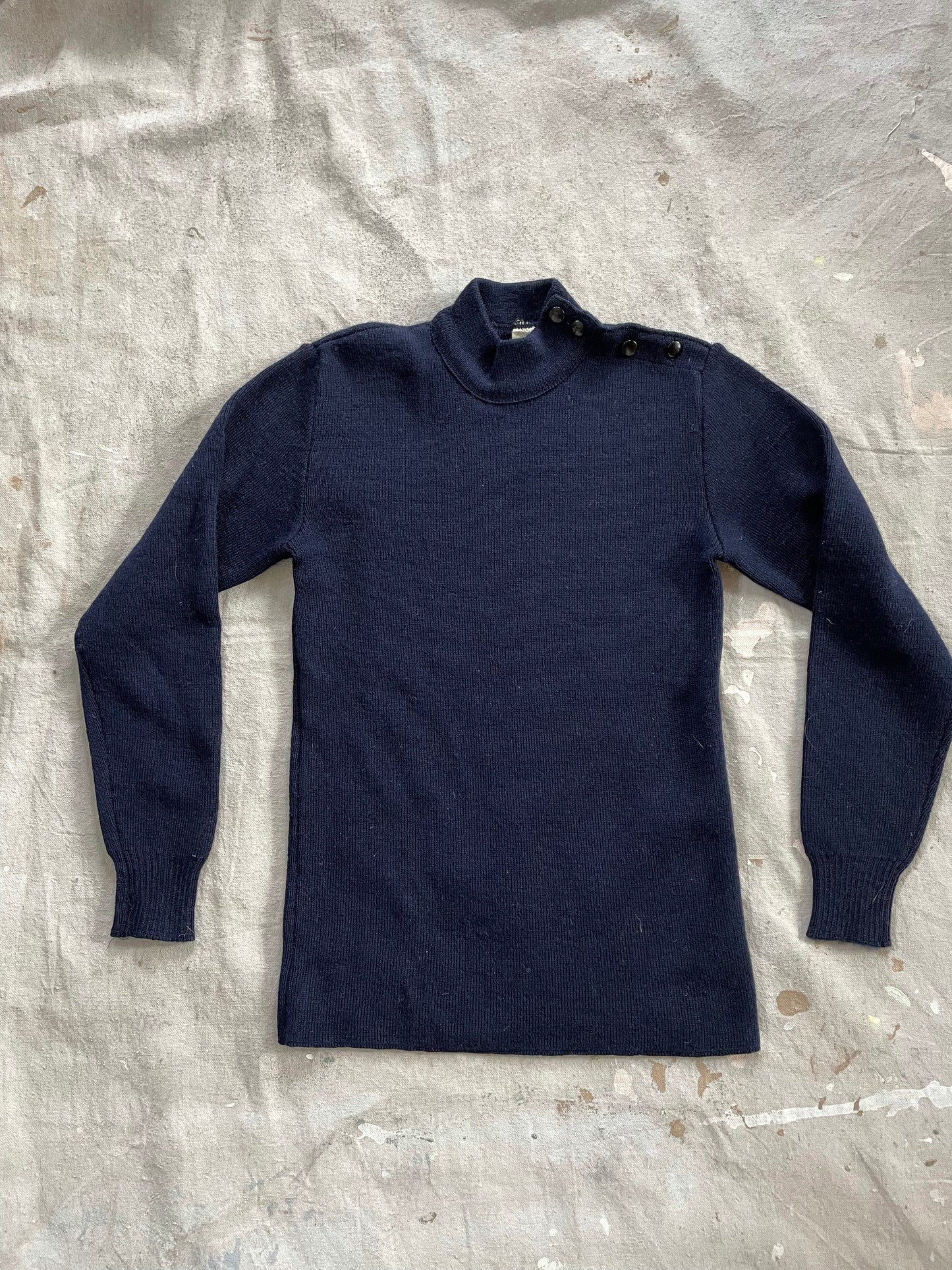 Navy Blue Mock Neck Sweater