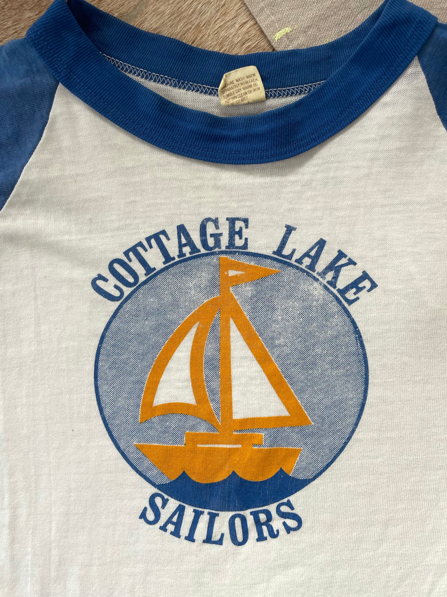 70s Cottage Lake Sailors Baseball Tee