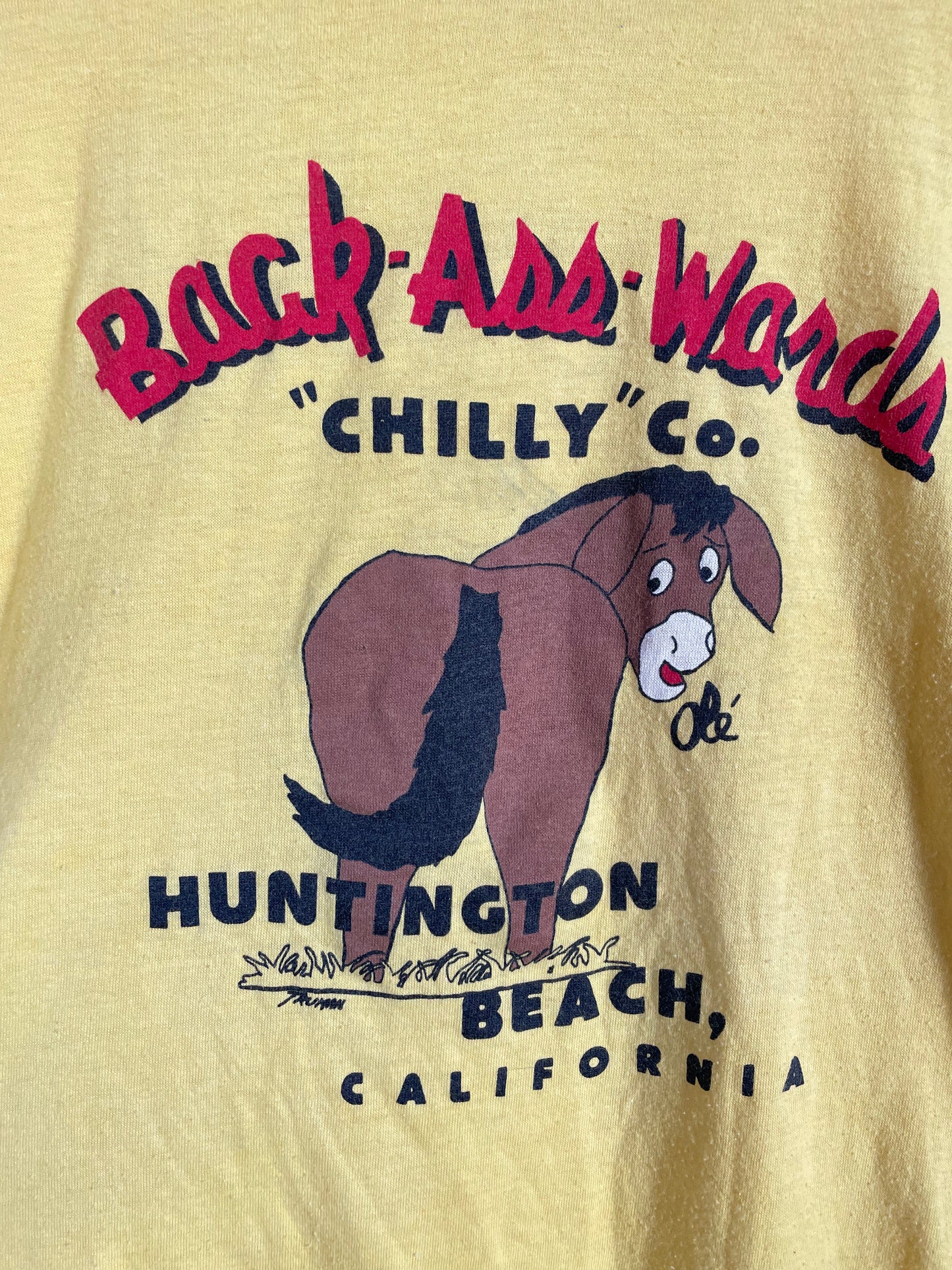 80s Back-Ass-Words Chilly Co., Huntington Beach, California Tee