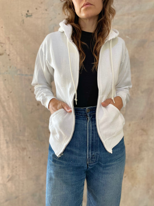 80s Blank White Hoodie