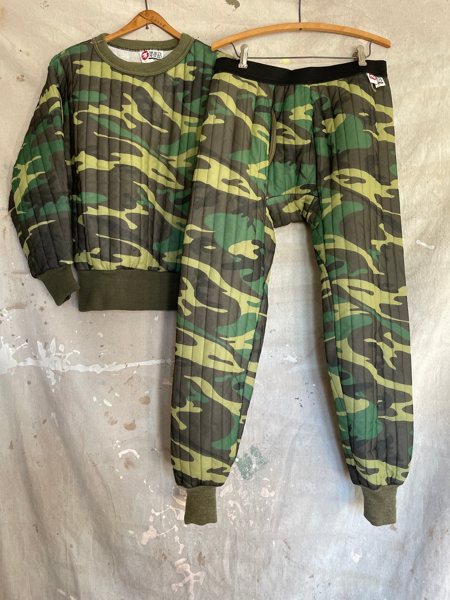 80s Camo Quilted Insulated Base Layer Set