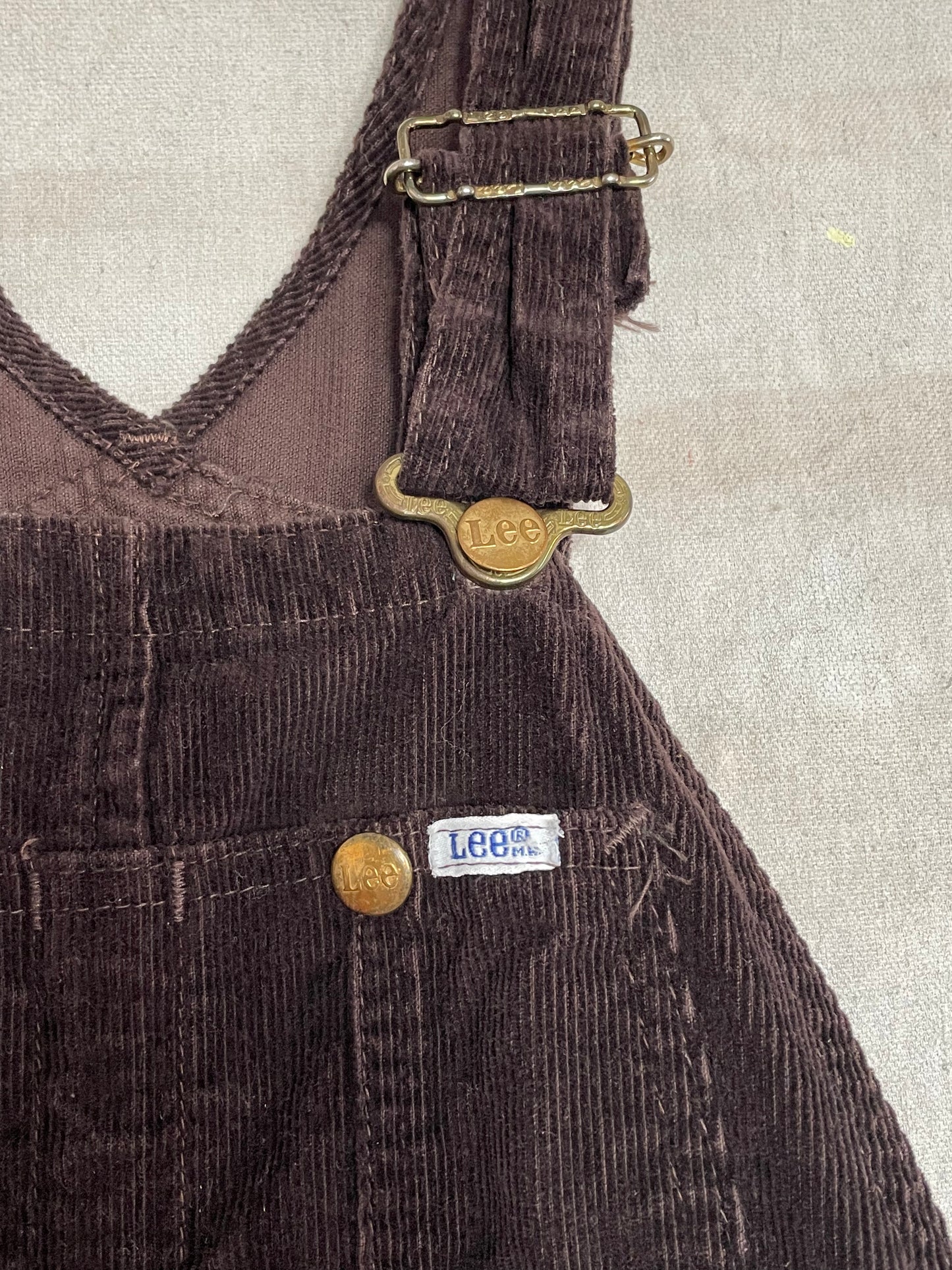 70s Brown Corduroy Lee Overalls