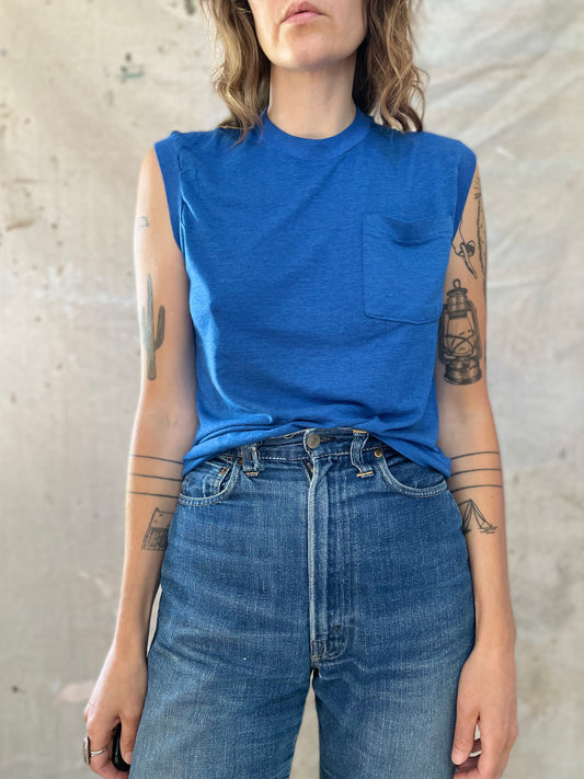 80s Cobalt Blue Muscle Tee