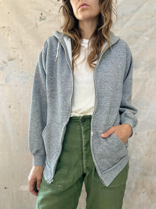 80s Blank Heather Grey Hoodie