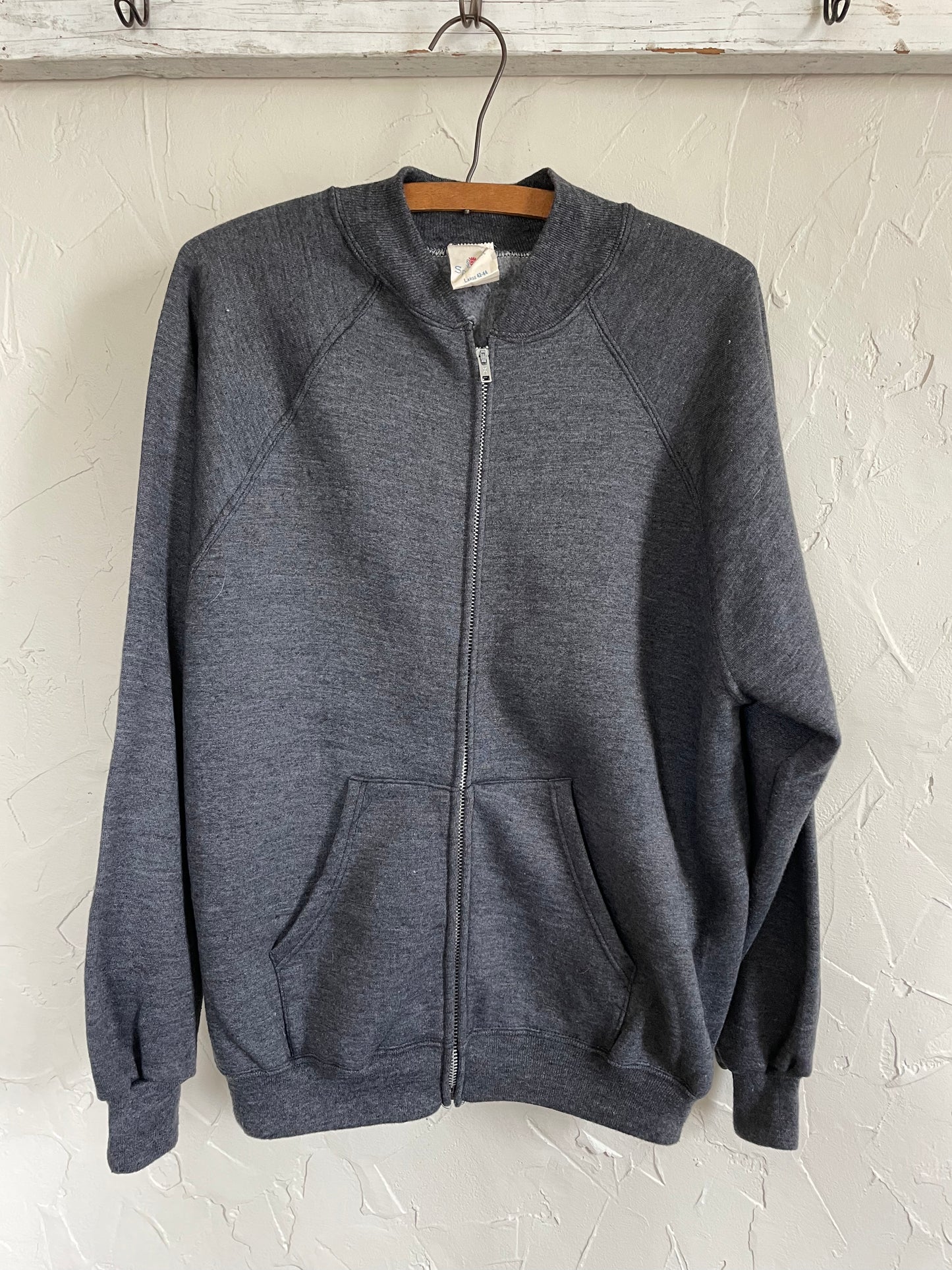 60s/70s Blank Gray Zip Front Sweatshirt