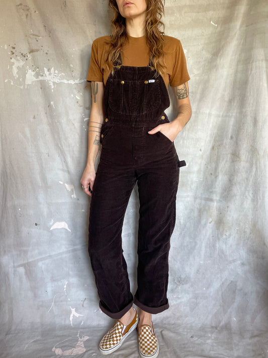 70s Brown Corduroy Lee Overalls