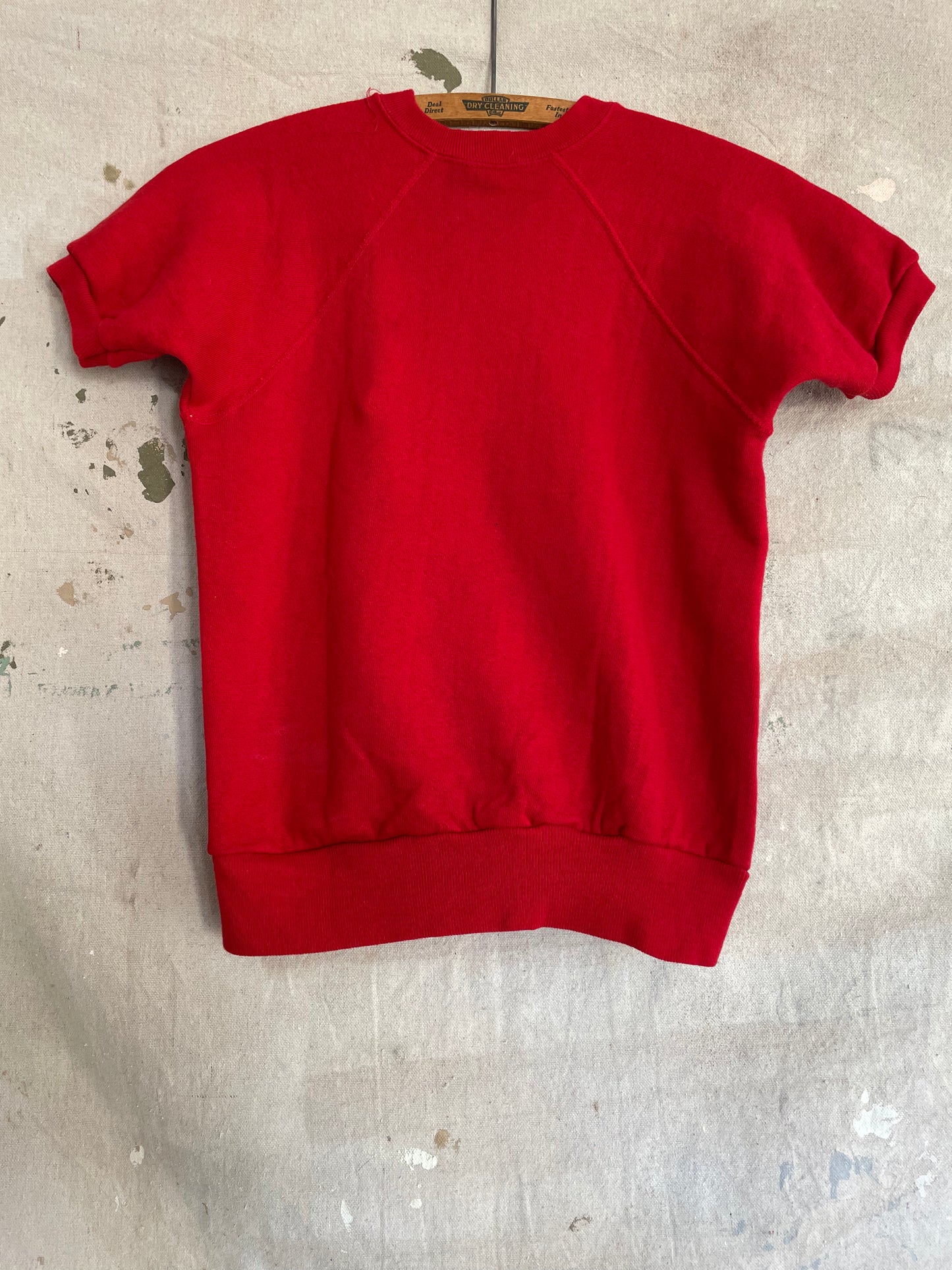 70s Blank Red Short Sleeve Sweatshirt