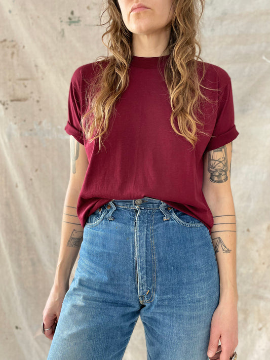 70s/80s Sportswear Blank Maroon Tee