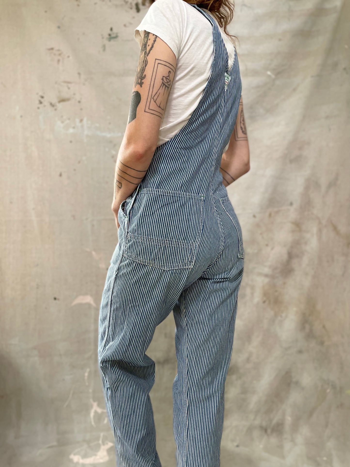 70s OshKosh Hickory Stripe Overalls