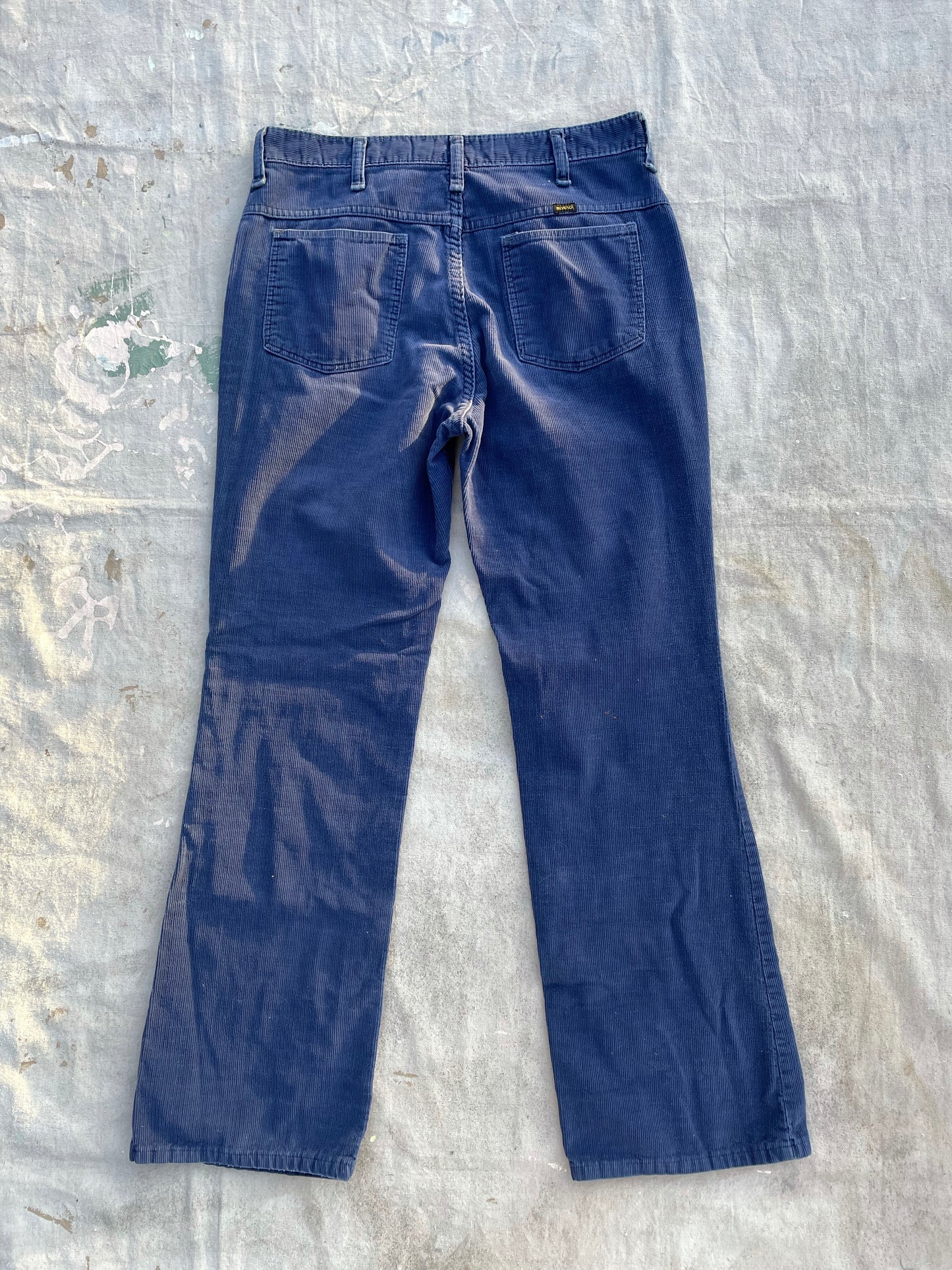 70s Blue Maverick Boot Cut Corduroy Pants