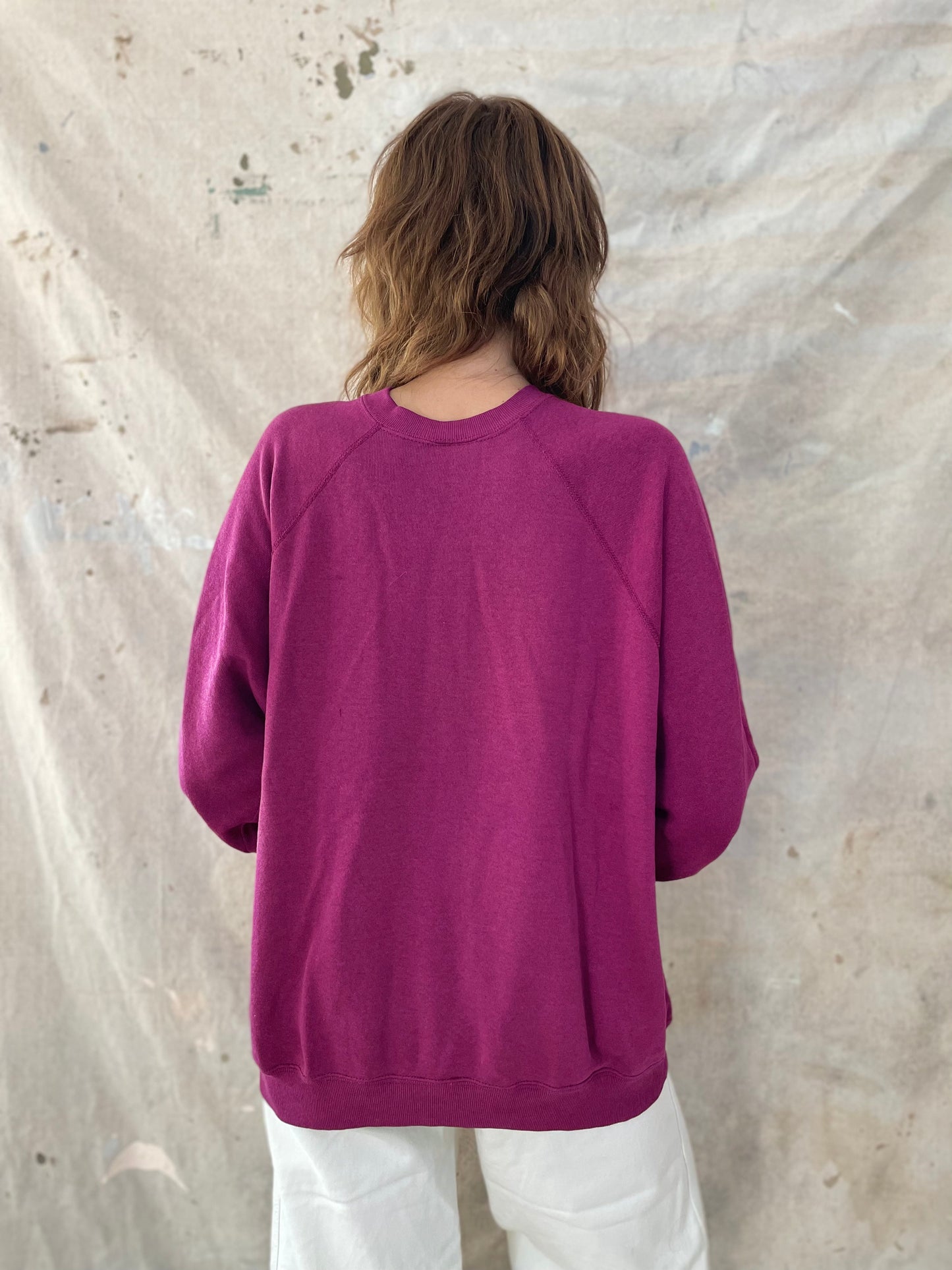 80s Blank Dark Fuchsia Sweatshirt