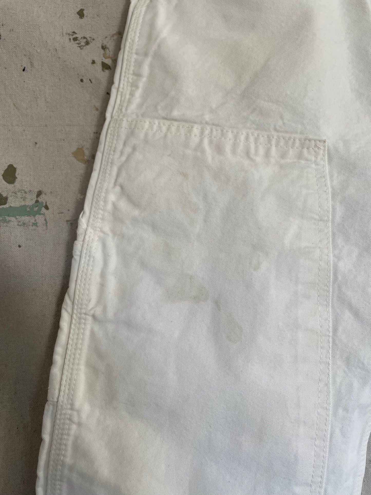 80s White Double Knee Carpenter Pants