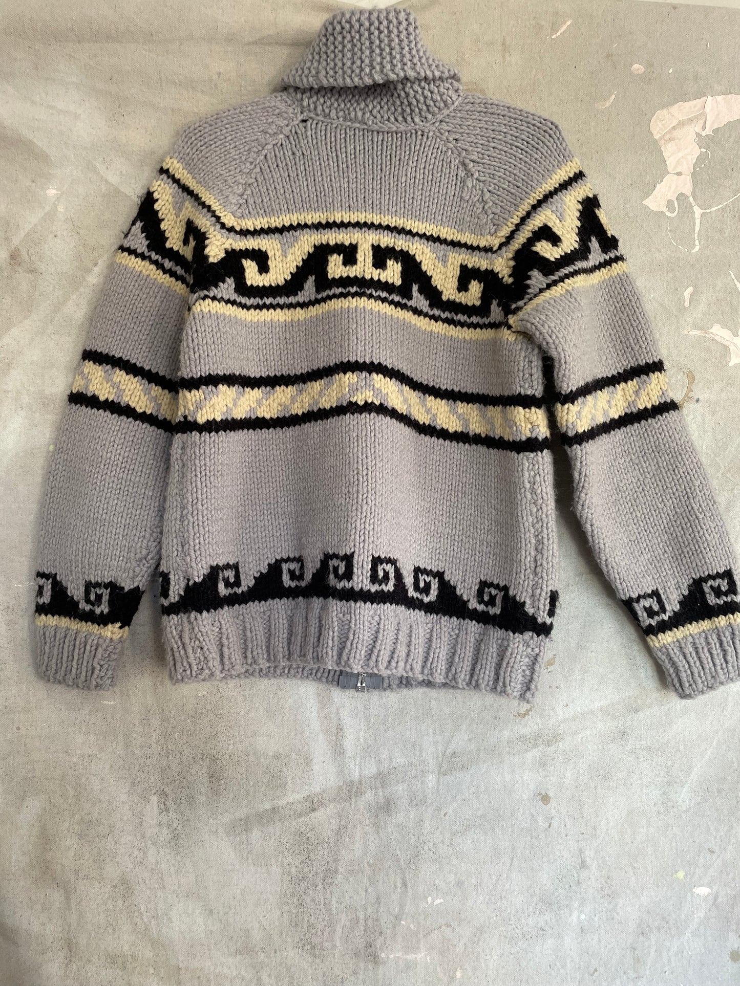 60 Cowichan Style Shawl Collar Sweater