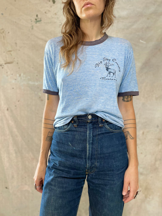 70s Big Sky Country Montana Ringer Tee