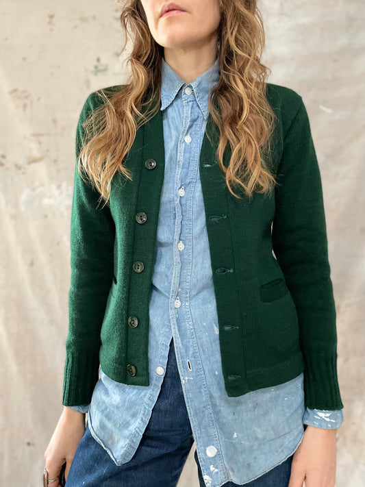 70s Evergreen Varsity Sweater