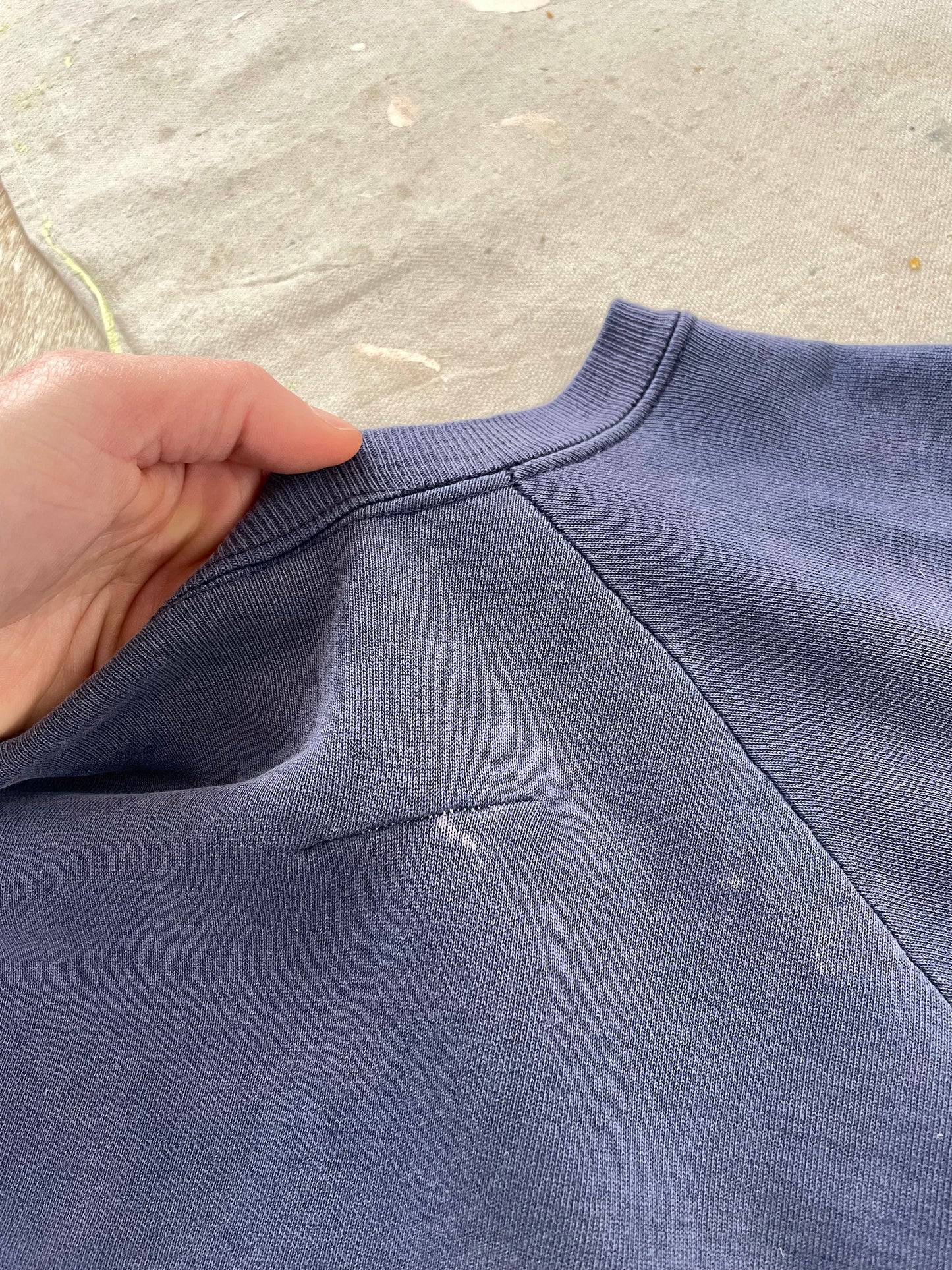 60s Faded Blue Short Sleeve Sweatshirt