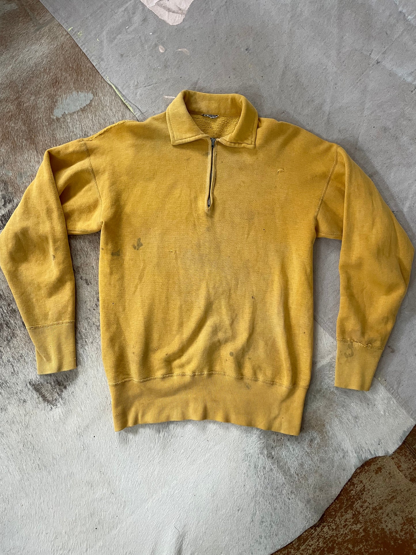 50s/60s Mustard Quarter Zip Sweatshirt