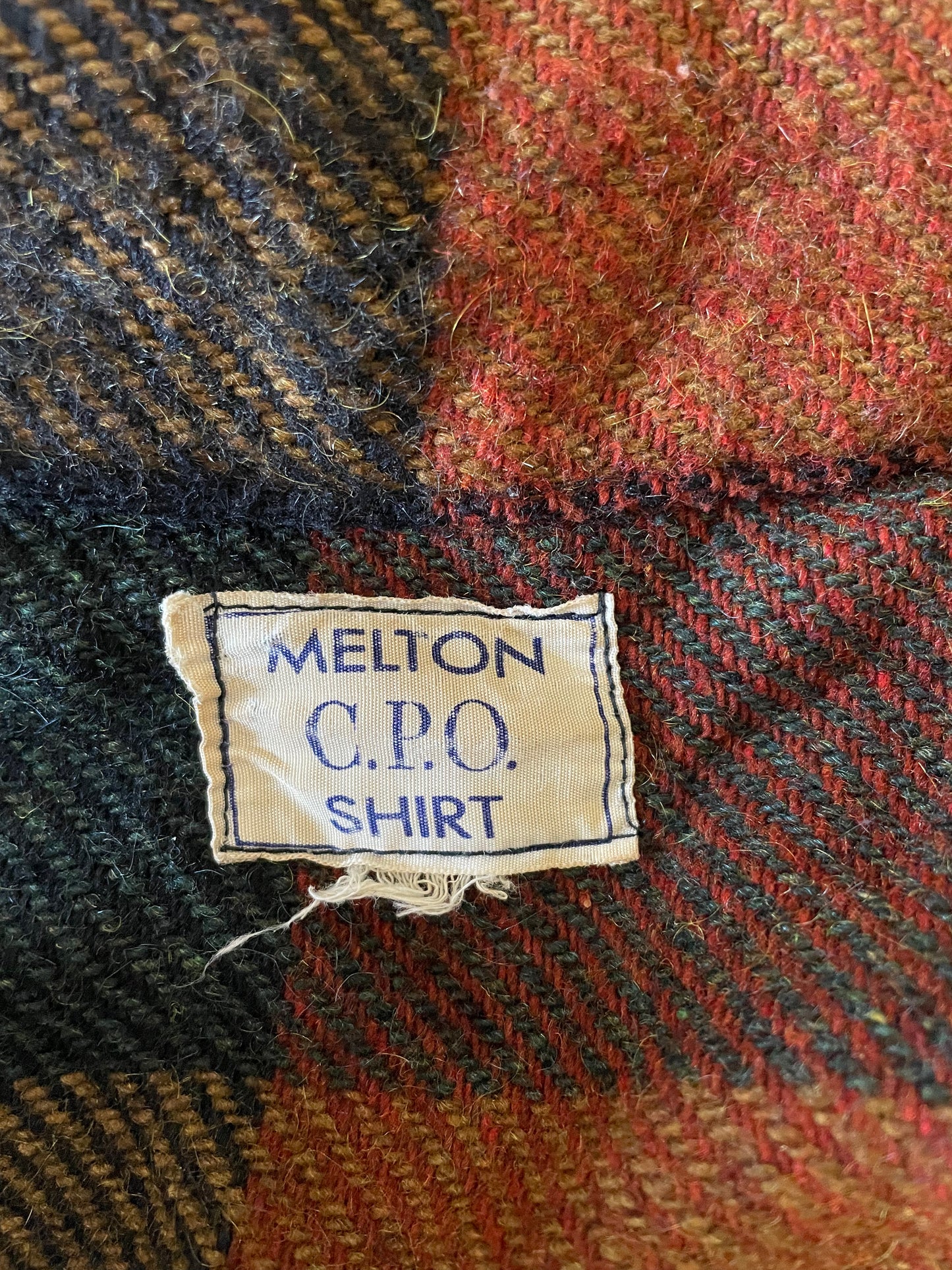 60s Melton CPO Plaid Shirt